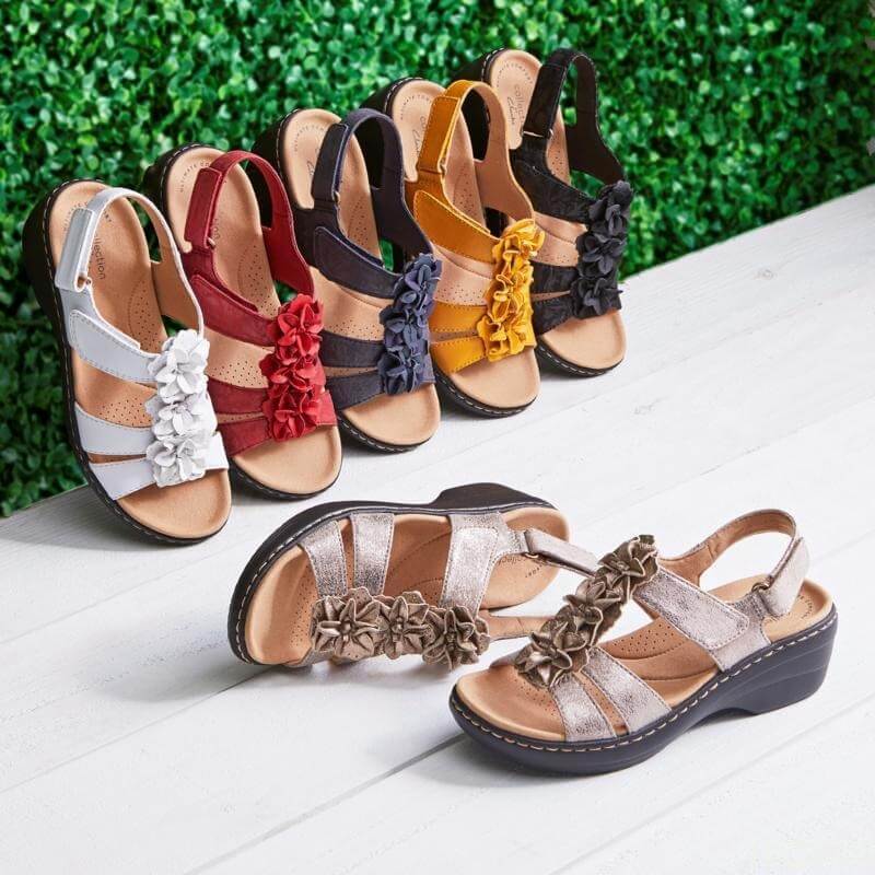 Sandalen met online bloemen