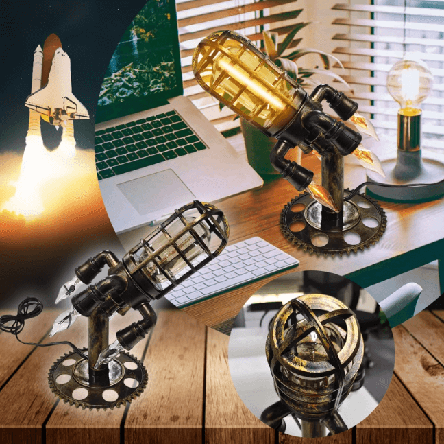 Vintage Steampunk Raketlamp