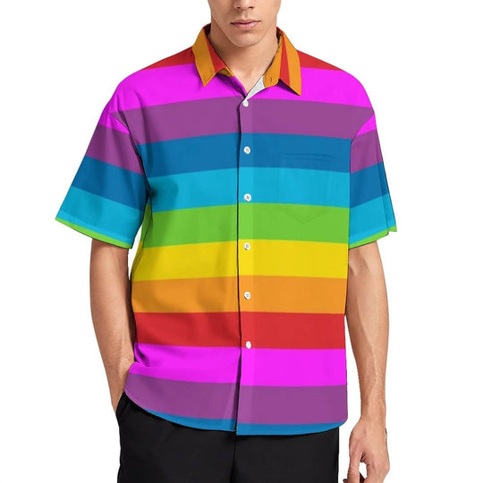 Regenboogstreep Herenshirt