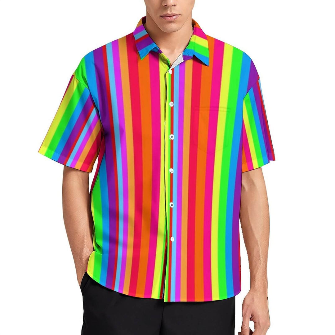 Regenboogstreep Herenshirt