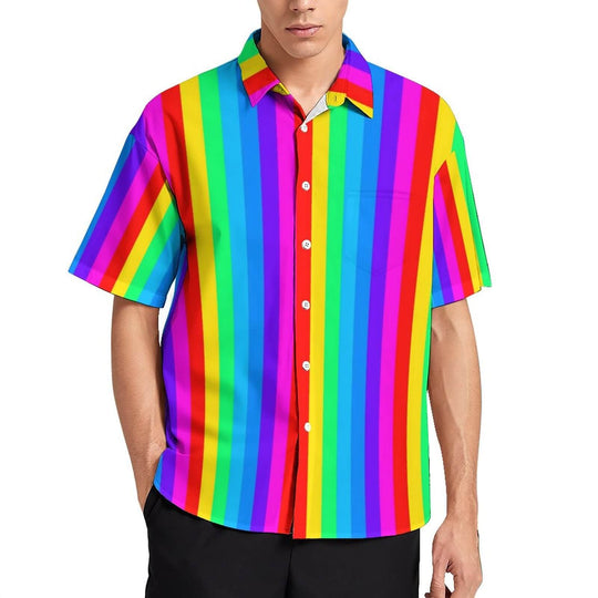 Regenboogstreep Herenshirt