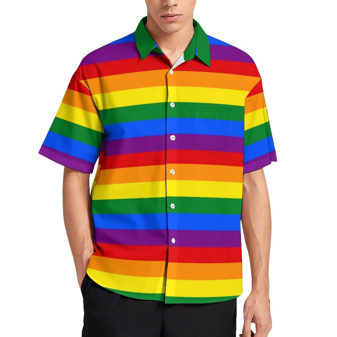 Regenboogstreep Herenshirt