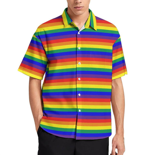 Regenboogstreep Herenshirt