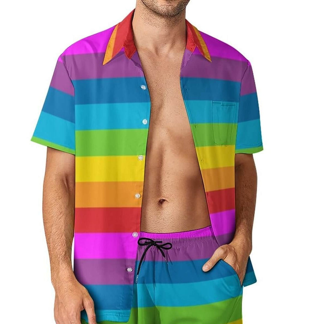 Regenboogstreep Herenshirt