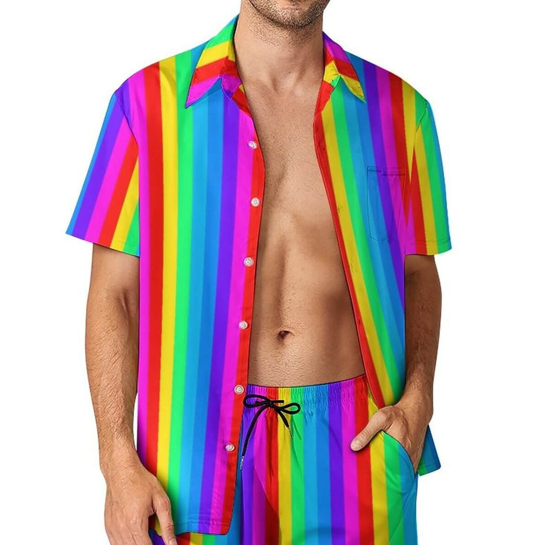 Regenboogstreep Herenshirt