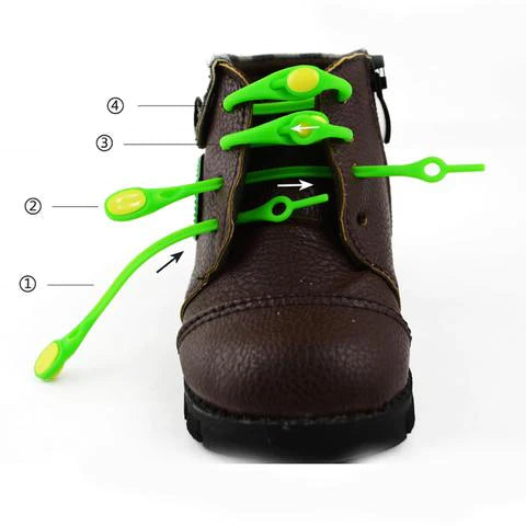 No-Tie Silicone Schoenveters (16 stuks/verpakking)