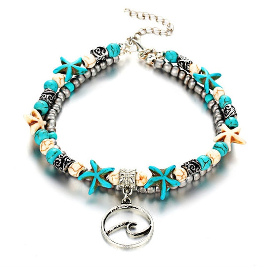 (BEST SELLER) Handgemaakte  Schildpad & Oceaan Enkelarmband Belleza
