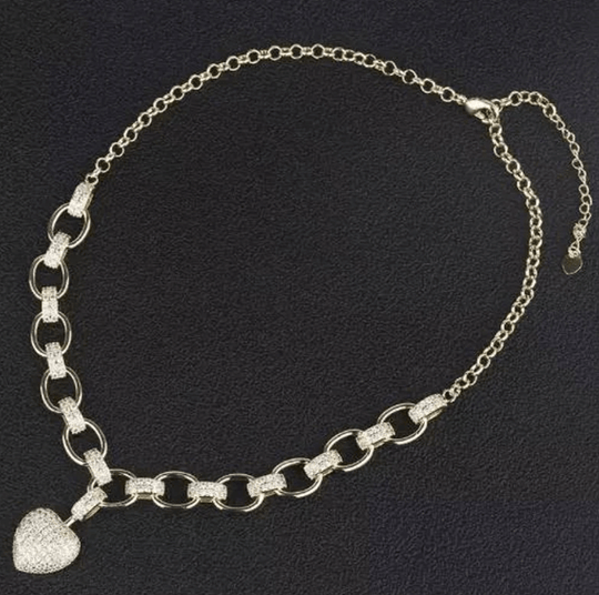 Elegante Hartvormige Zirkonia Ketting - Stijlvol
