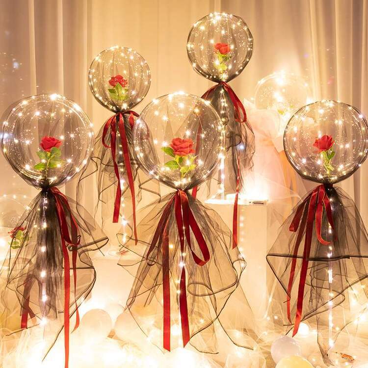 LED Lichtgevende Ballon Rozenboeket (Doe-het-zelf pakket) Belleza