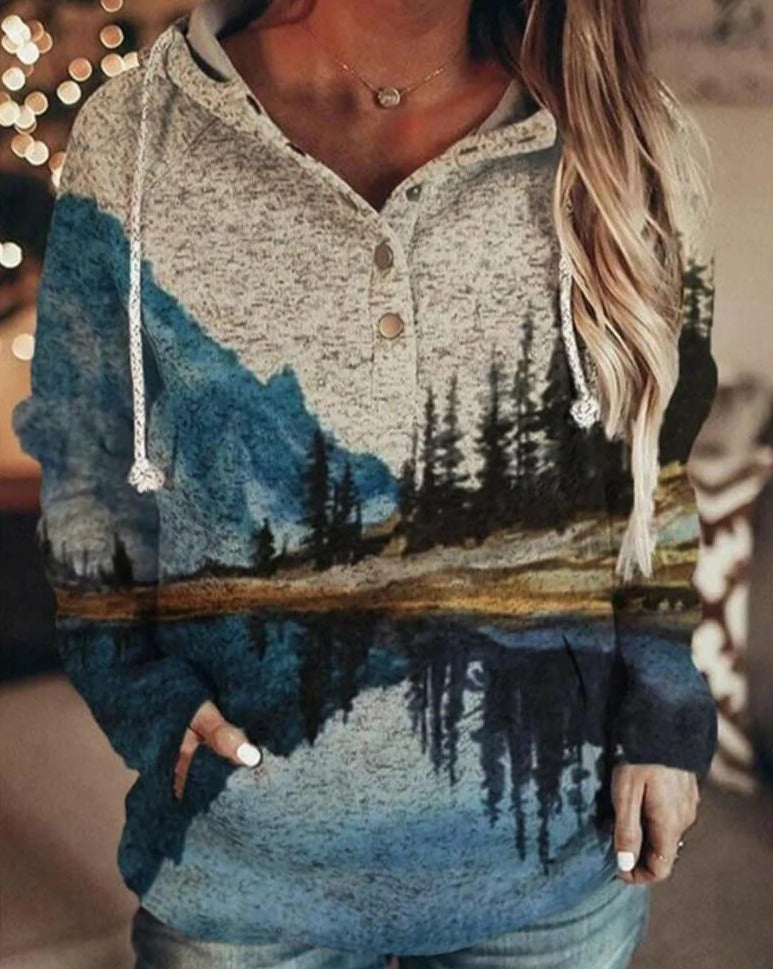 Natural Mountain Bedrukt Sweatshirt Belleza