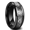 Koolstofvezel Keltische Draak Ring