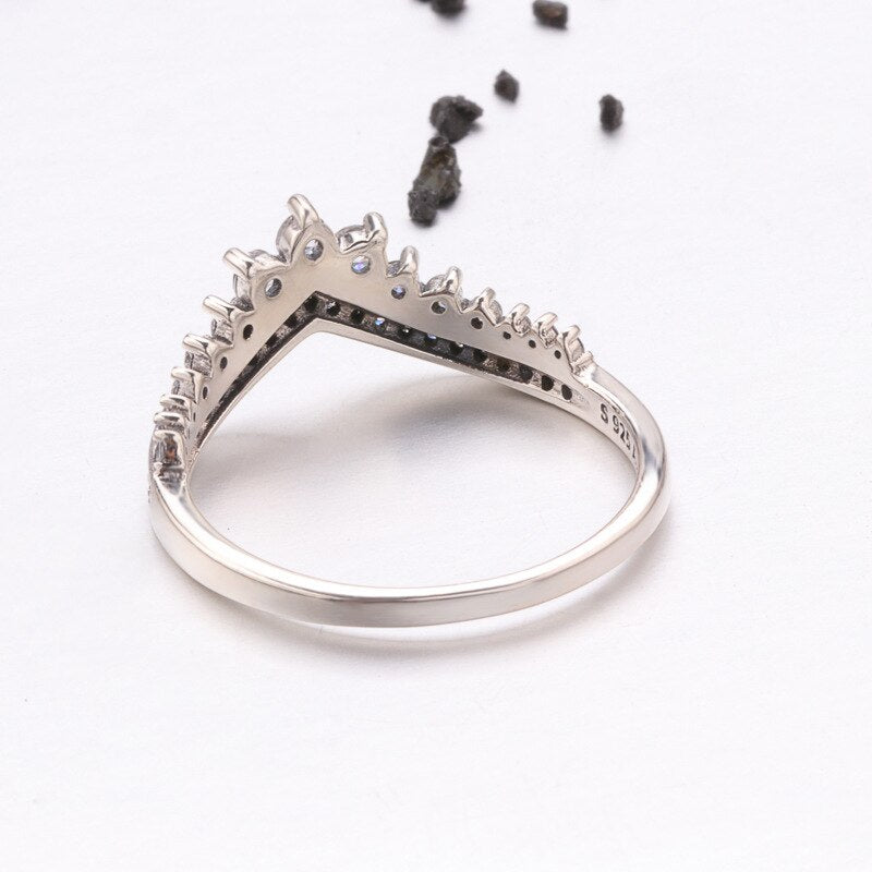 V vorm Sterling zilveren Ring Belleza