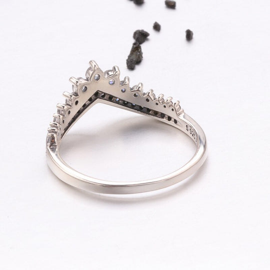 V vorm Sterling zilveren Ring Belleza