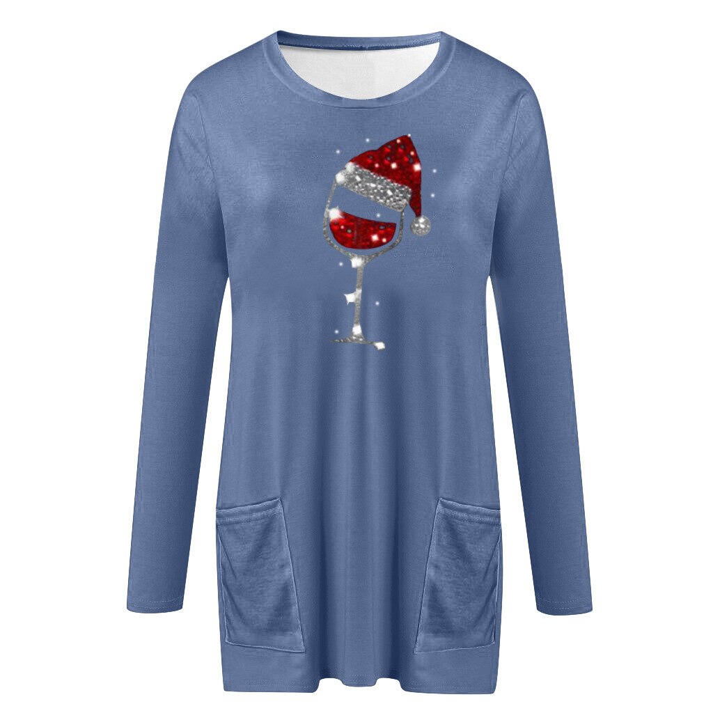 Wijn & kerstmuts Sweatshirt voor vrouwen Belleza