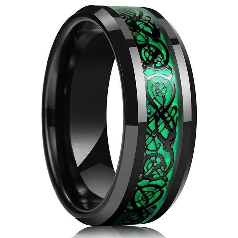 Koolstofvezel Keltische Draak Ring