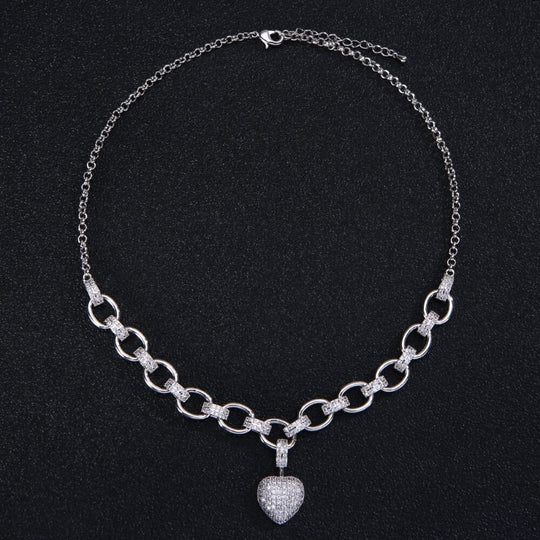 Elegante Hartvormige Zirkonia Ketting - Stijlvol