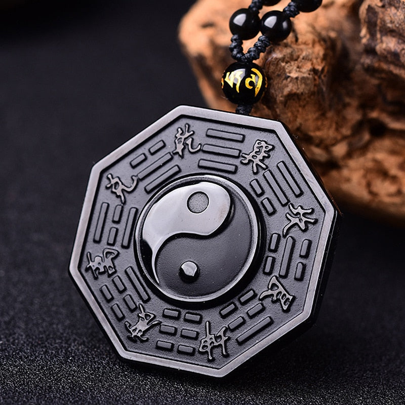 Obsidiaan Yin Yang Ketting Belleza