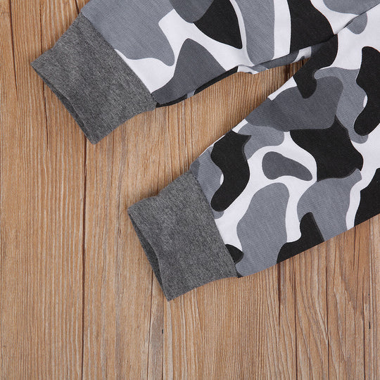 Grijs Camouflage Hoodie en Broeken Set Belleza