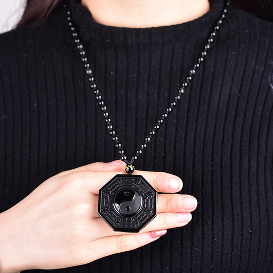 Obsidiaan Yin Yang Ketting Belleza