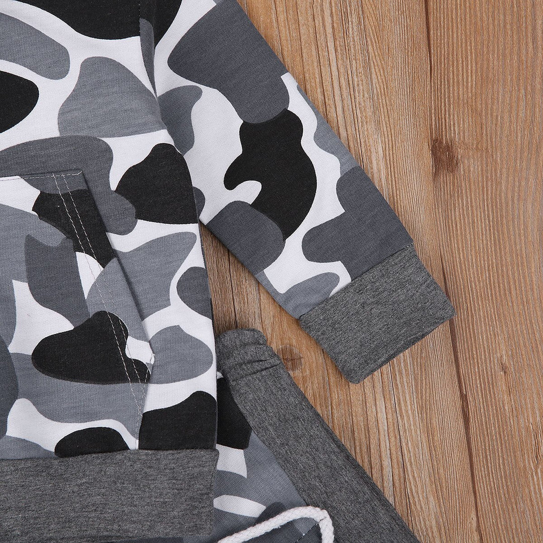 Grijs Camouflage Hoodie en Broeken Set Belleza