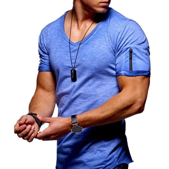 Mannen V-hals Muscle T-Shirts Belleza