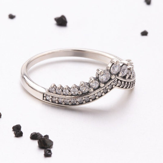 V vorm Sterling zilveren Ring Belleza