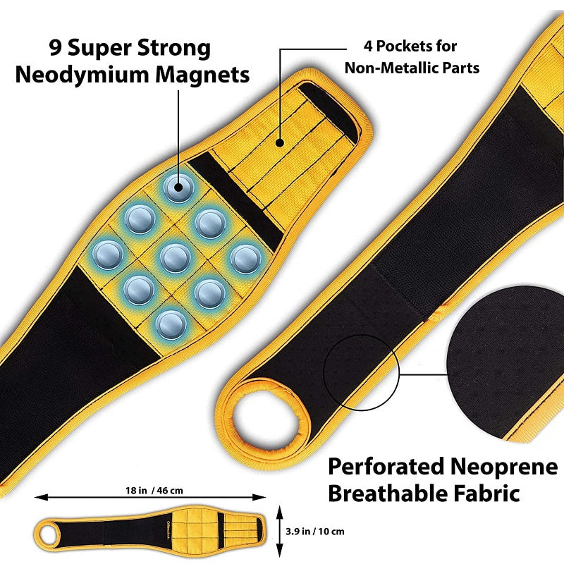 Magnetische polsband met sterke magneten voor spijkers en boren.