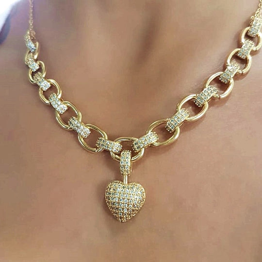 Elegante Hartvormige Zirkonia Ketting - Stijlvol