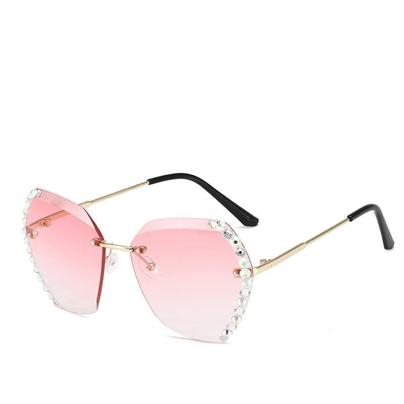 Randloze Rhinestone Zonnebril Belleza