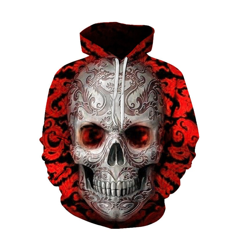 Rode Hoodie Met Schedel Belleza