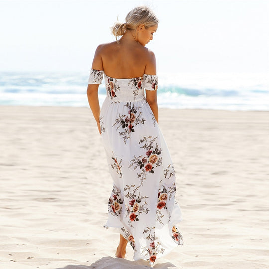 Bloemenprint Off-The-Shoulder Wrap Maxi Dress Belleza