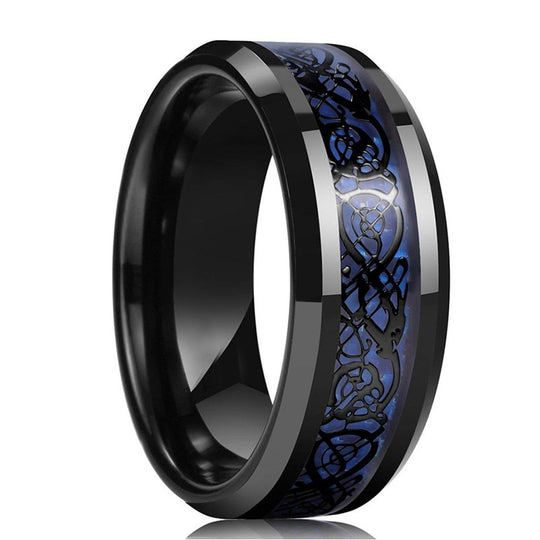 Koolstofvezel Keltische Draak Ring