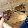 Randloze Rhinestone Zonnebril Belleza