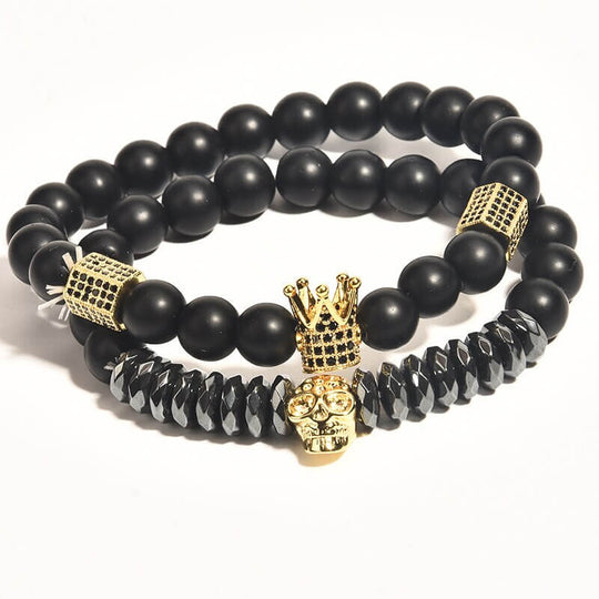 Onyx stenen armband
