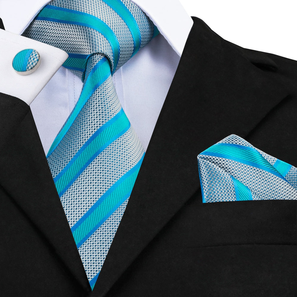 Blauwe stropdas voor heren Belleza