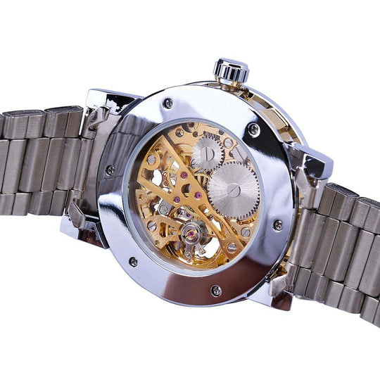 Retro lichtgevend skelet mechanisch horloge Belleza