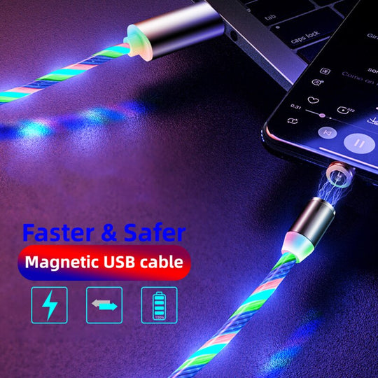 iGlow Gloeiende LED Magnetische 3 in 1 USB Oplaadkabel Belleza