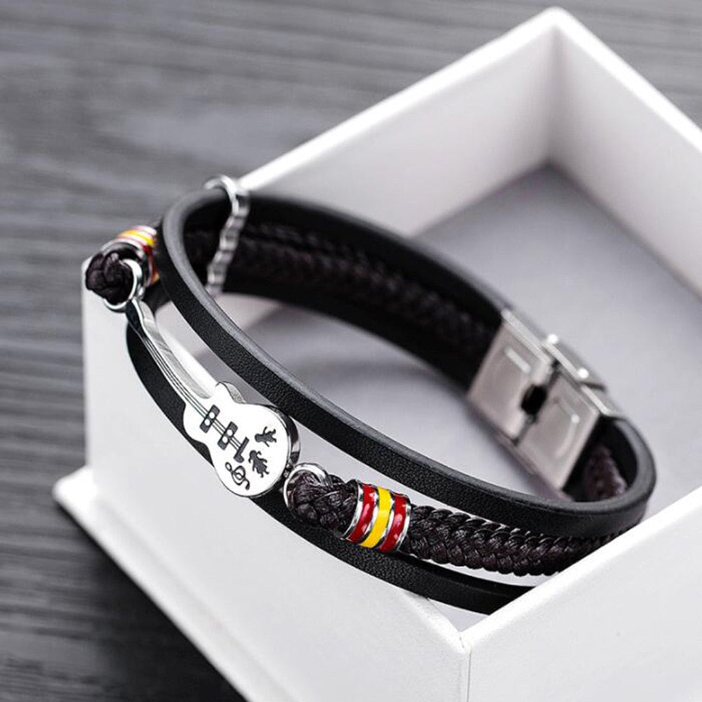 Limited Edition Gitaar Leren Armband Belleza