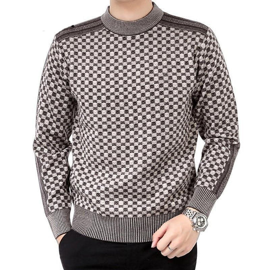 Men's Gebreide Plaid Truien