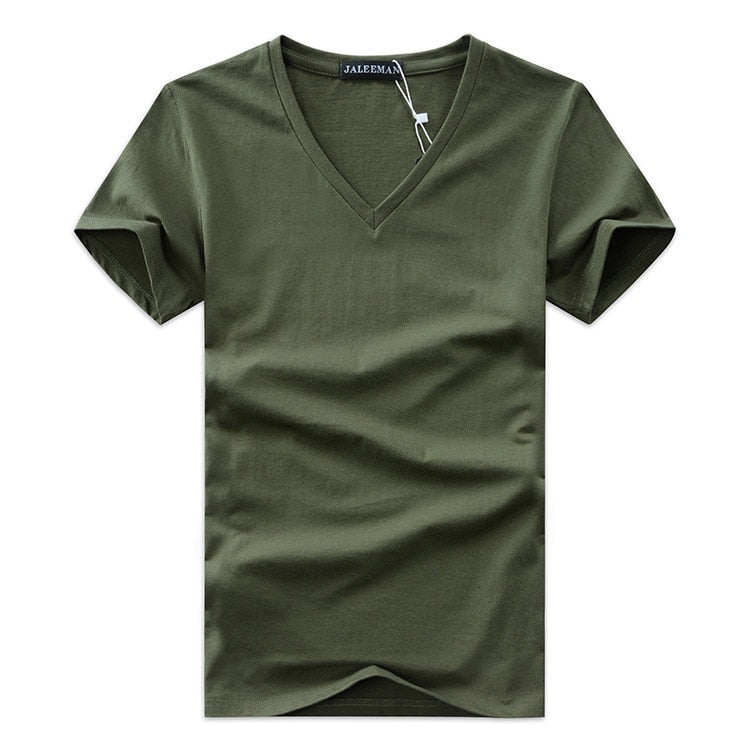 Heren Slim Fit V-hals T-shirt Belleza