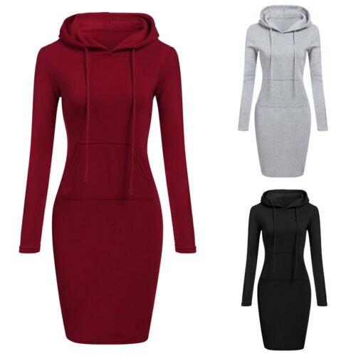 Slanke Pullover Hoodie Jurk Belleza