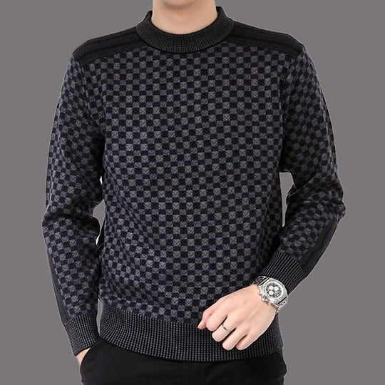 Men's Gebreide Plaid Truien