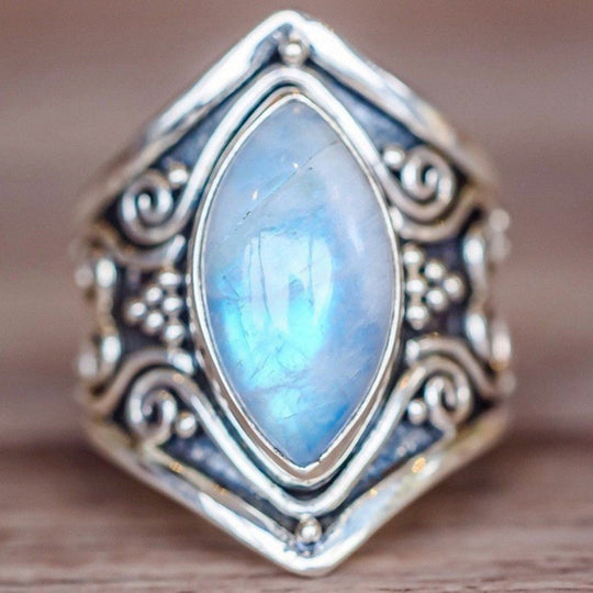 Boheemse stijl maansteen ring Belleza