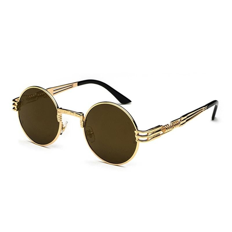 Steampunk Ronde Metalen Zonnebril Belleza