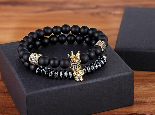 Onyx stenen armband