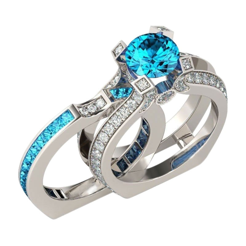 Zilveren Aquamarijn (Maart) Geboortesteen Ring Belleza