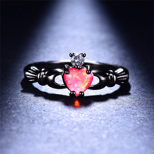 Fire Opaal Hart Ring Belleza