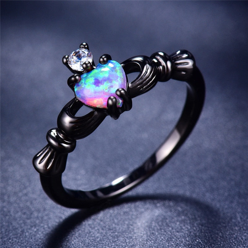 Fire Opaal Hart Ring Belleza