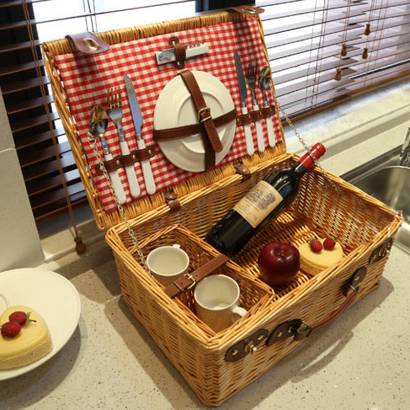 Klassieke Houten Picknickmand