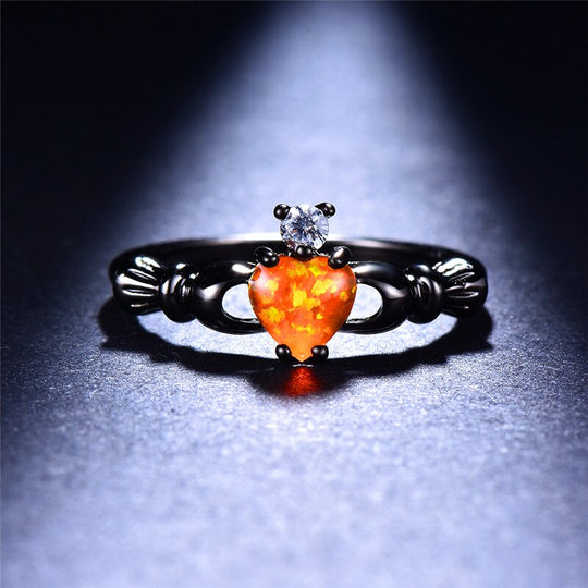 Fire Opaal Hart Ring Belleza